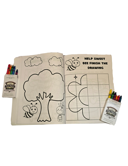 Tea Trail’s Sweet Bee Coloring and Activity Book with Crayon Pack